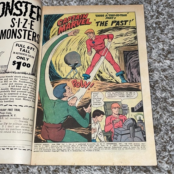 VINTAGE 1966 M.F. ENTERPRISES CAPTAIN MARVEL Silver Age Giant Size Comic #2 - Picture 6 of 9